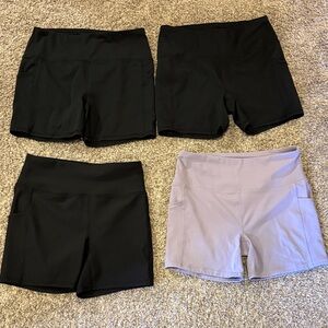 Women's Black and Purple RBX BIKER SHORTS